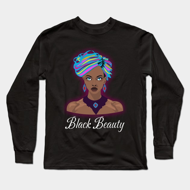 Black Beauty Long Sleeve T-Shirt by Womens Art Store